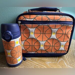 NWOT Pottery Barn Kids Basketball Lunchbox & Water Bottle